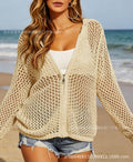 Summer Fashion Knit Long Sleeve Hollow-Out Set