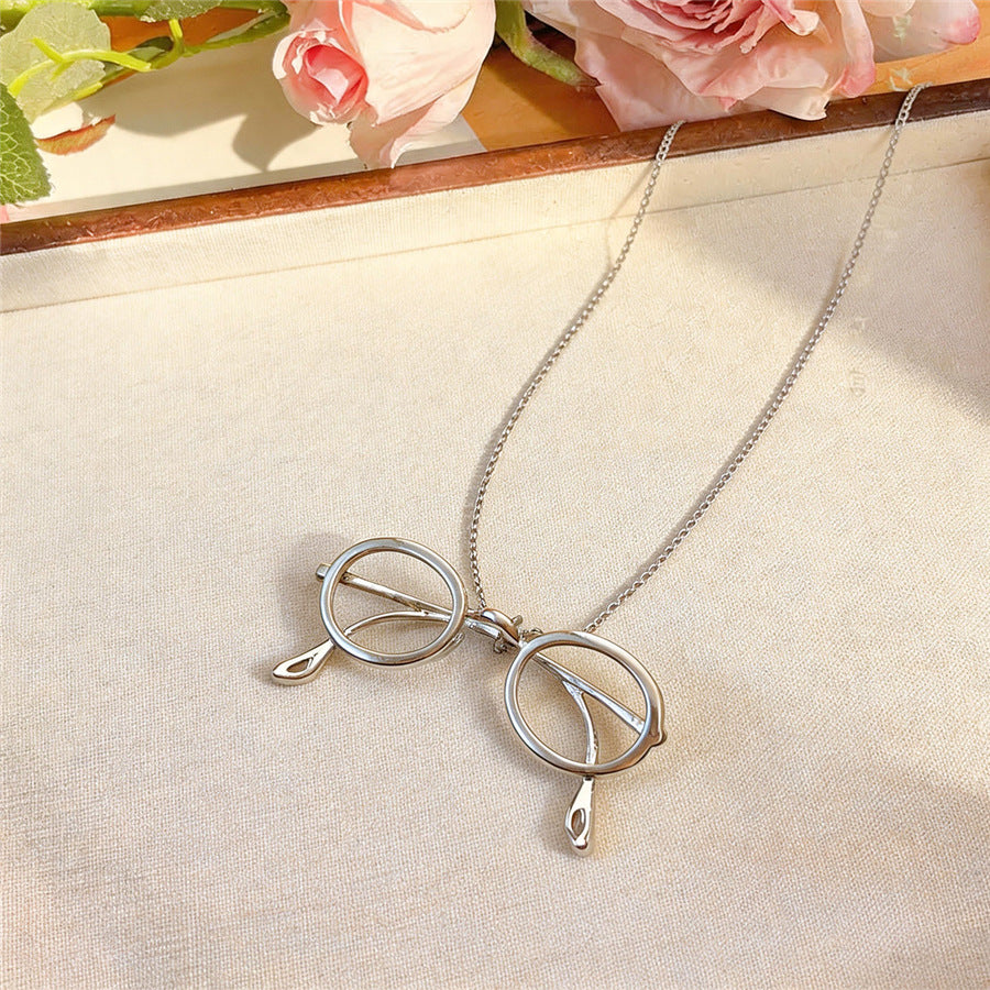 Minimalist Eyeglasses Pendant Long Necklace - view 6