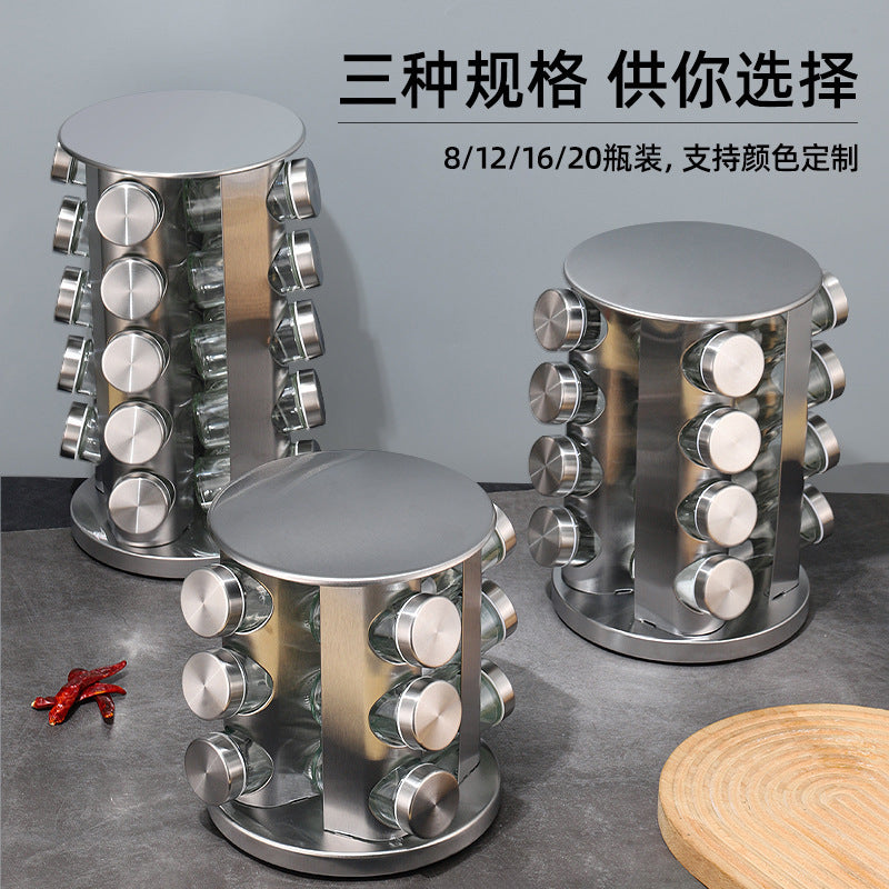 multi-layer stainless steel rotating spice rack nordic style kitchen special 360 degree turntable sp
