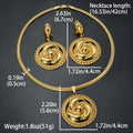 Overseas Dubai Bride Ancient Craft Gold Jewelry Round Flower Set Pendant Earrings Necklace Ni Day Profit Asia Women Wedding
