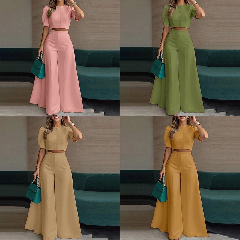 Spring Casual Fashion Pants + Top 2-Piece Set