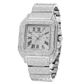 Overseas Hot Sale Height Luxury Full Diamond Watch Men Square Colorful Crystal Hip-Hop Waterproof Stylish Quartz Watch Factory Wholesale