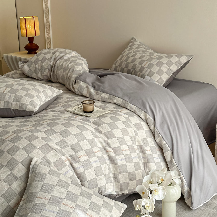 Cookie Check Cotton Jacquard 4-Piece Bedding Set - view 2