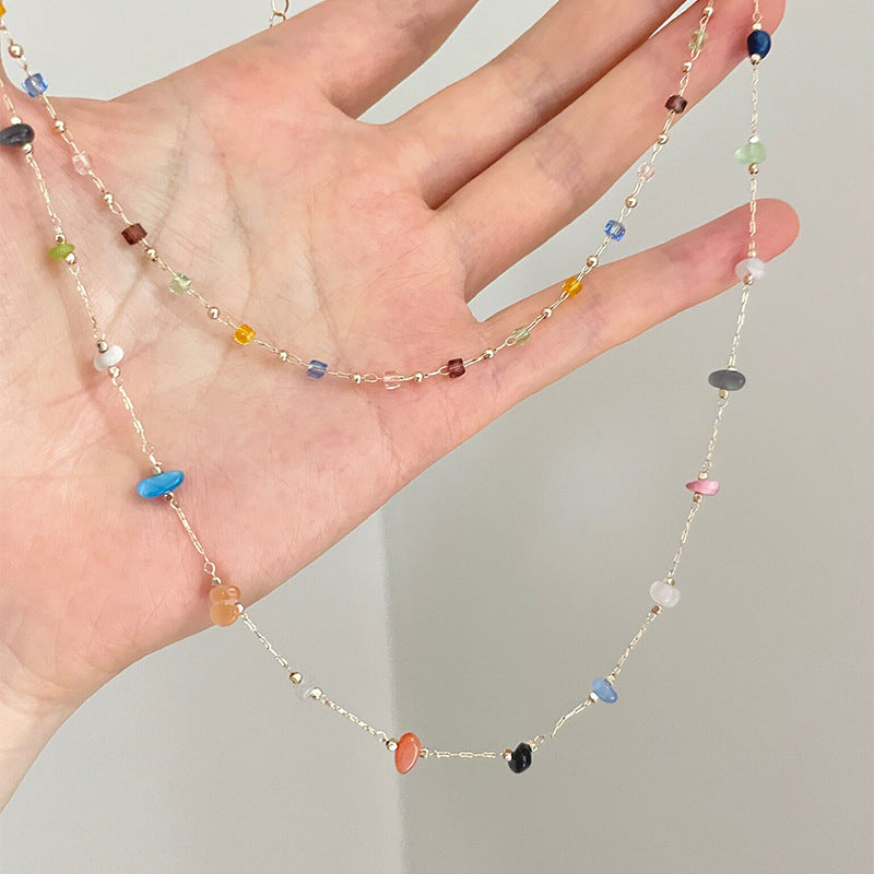 Dopamine Layered Glass Bead Necklace - view 4