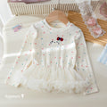 Girls' Star Print Cartoon Embroidered Long Sleeve T-Shirt