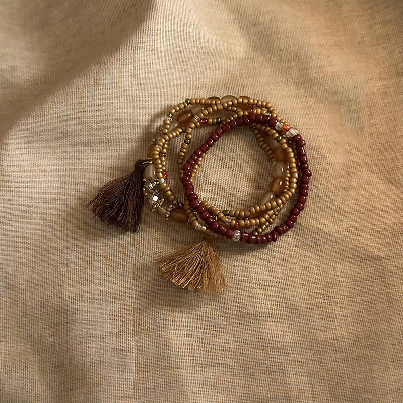 Colorful Layered Seed Bead Bracelet Set - view 11