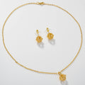 Overseas Western Fashionable Simple Cutout 5 Light Star Pendant Earrings Necklace Accessory 2-Piece Set Women