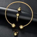 Middle East / Africa Style of Bride Jewelry Set Choker Twist String Texture Metal Ball Women Wedding Accessory