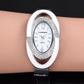 CANSNOW Droplet Oil Rhinestone Mutual Room Oval Round Bangle Watch Cross-Border Bestseller Women Quartz Wear Jewelry Women Hand