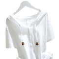 cotton hooded short-sleeved t-shirt for women 2026 spring and summer loose slimming versatile pullov