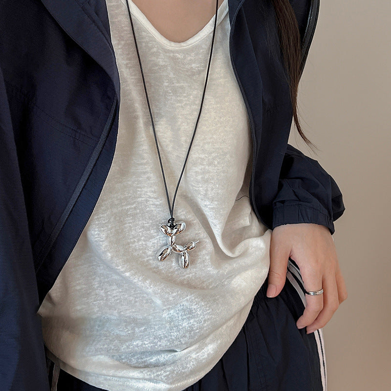 Irregular Geometric Adjustable Cord Necklace - view 8
