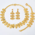 Overseas Fashionable Middle East Jewelry Geometric Round Cutout Western Retro Necklace Bracelet Set Earrings Set