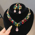 Brocade Colorful Wedding Banquet Imperial Breeze Full Diamond Wheat Ears Jewelry Set Wedding Banquet Luxury Necklace Light Luxury Niche Necklace