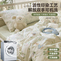 全棉100纯棉床品四件套床笠款宿舍床单被套罩三件套床上用品四季4
