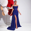 Women's Strapless Sequin Slim Fit Slimming Premium Evening Gown Banquet Party
