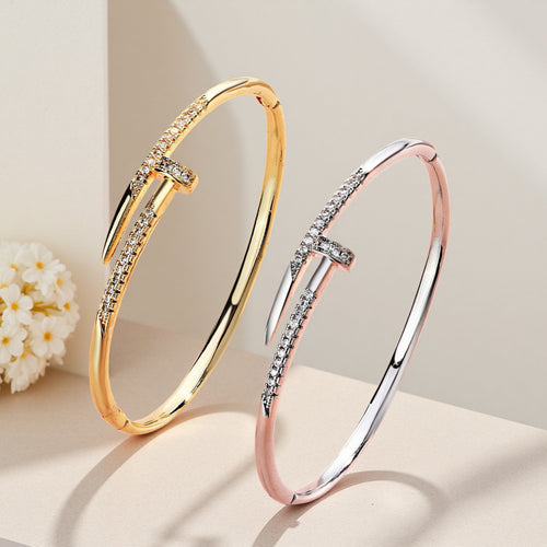 2025 Cross-Border Hit Starry Sky Stud Bangle Copper Mini Set Cubic Zirconia Bracelet Girls Premium Western Hand Jewelry Item
