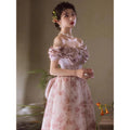 French Retro Off-Shoulder Wedding Dress - Luxury Bridal Gown with Robe Women