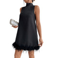 Women's Half High Neck Sleeveless A-Line Dress