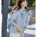 Fall Korean Casual Petite Loose Jacket + Top
