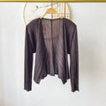 Women's Fall Elegant Versatile Pleated Cardigan + Jacket 2026 | Layered Cardigan - Off White