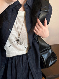 Size 1 Necklace - Black蝴蝶结.