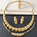 Dubai 18k Gold Plated Pendant Earrings Bangle Ring Jewelry Long Wall Pattern Set India Africa Bride Jewelry
