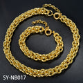 Western Italy 750 Mark Magazine Round Band String Knot Twist Band Shape Motif Necklace Bracelet Set Export Bestseller
