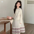 Girls' Tweed Jacket & Tulle Skirt Set - Princess Style