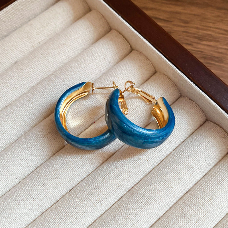 Klein Blue Oversized Hoop Earrings - view 11