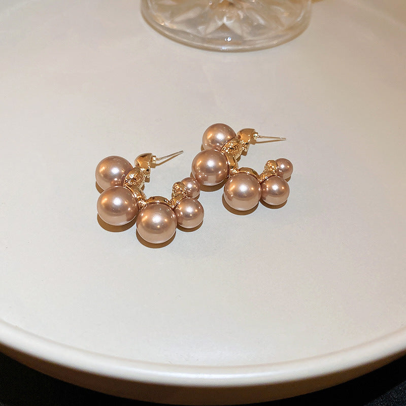 Gold-Plated Rhinestone Cat-Eye Stone Hoop Earrings - view 9