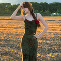 New Chinese Style Camisole Dress, Two-Piece Long Dress Set