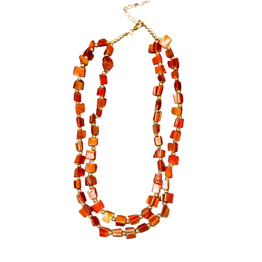 Vintage Double-Layer Shell Beaded Necklace - view 4
