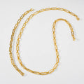 Export Hot Sale Punk Breeze Statement Thick Necklace Bracelet Set Titanium Handmade Chain Gold Plated 18K Hand Jewelry Item In Stock