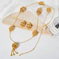 New Personality Gold Long Style Crystal Lucky Ball Necklace Pair Ball Sweater Chain Middle East Jewelry Fashionable Accessory