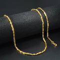 Fashionable Light Luxury Italy Craft Gold Cylinder Snake Chain Daily Versatile Necklace Bracelet Set Unisex Set