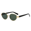 Fashionable Western New Metal Oval Round Women Premium Sun-Proof Glasses Men Overseas Retro Sunglasses
