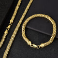Western Men Women Gold Plated Necklace Overseas Hip-Hop Style Punk Rope Chain ins Fashionable Necklace Bracelet Set