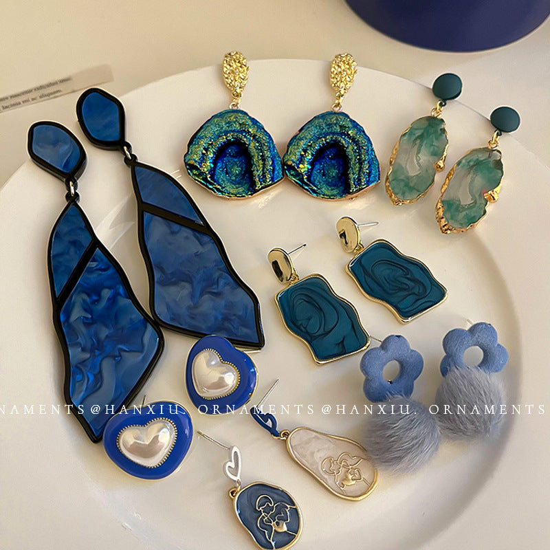 Heart and Flower Geometric Statement Earrings - view 2