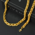 Overseas Copper Gold Plated Accessory Line Band Chain Necklace Bracelet Set 2-Piece Set Heavy-Duty Western Jewelry