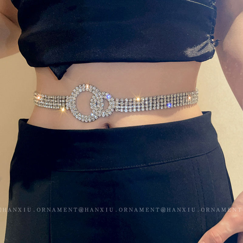 Double-Layer Rhinestone Waist Chain - view 3