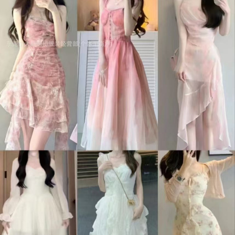 Korean Seaside Vacation Camisole Long Dress, 2025 New