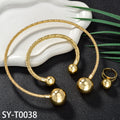 Middle East / Africa Style of Bride Jewelry Set Choker Twist String Texture Metal Ball Women Wedding Accessory