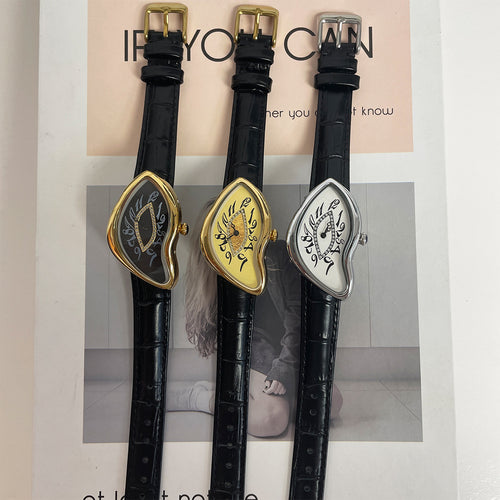 Y2K Year Unique-Shaped Twisted Crash Creative Personality Watch Unisex Fashionable Trendy Premium Niche Watch