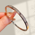 Precision Craft Light Luxury Texture Starry Sky Bangle Girls Double Row Diamonds Premium Fashionable Buckle Hand Jewelry Bangle Wholesale Drop Ship