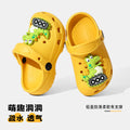 儿童洞洞鞋夏季居家可DIY室内防滑软底EVA环保卡通恐龙宝宝凉拖鞋