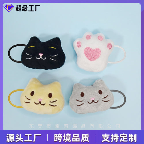 Custom Embroidered Cartoon Design Plush Hair Accessory Kids Tie Head Dispatch Height Ponytail Hair String Girls Tie Dispatch Elastic Band Hanging Decor