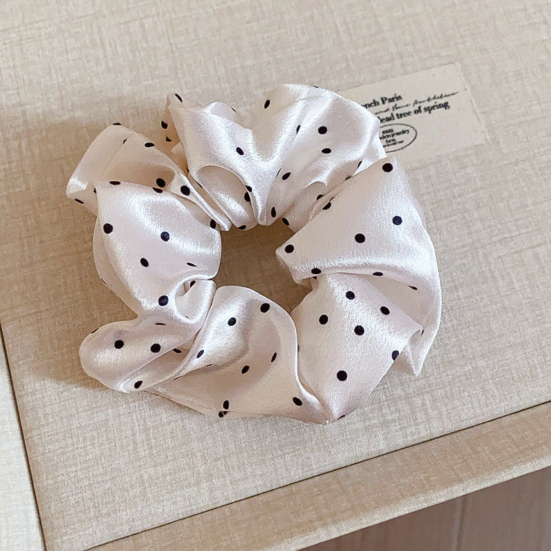 Korean Satin Polka Dot Scrunchie - view 6