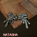 Retro Bow Pearl Necklace Stud Set French Love Imperial Elegant Pearl Vintage Accessory Jewelry