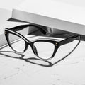 Contrast Cat-Eye Plano Women ins Breeze Western Glasses Frame Men Party Personality Bare Face Stud Wear Jewelry Frame