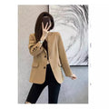 Women's Spring Office Korean Petite Blazer + Top 2026 | Casual Blouse - Red